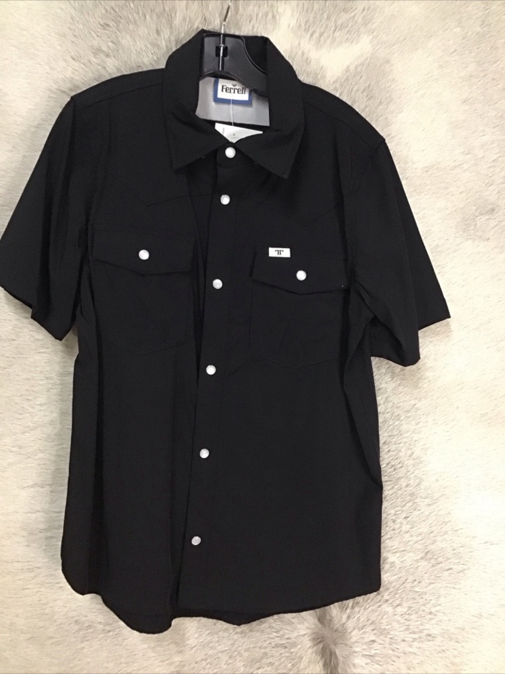 Ferrell western Kids' Black Short-Sleeve Button-Down Shirt